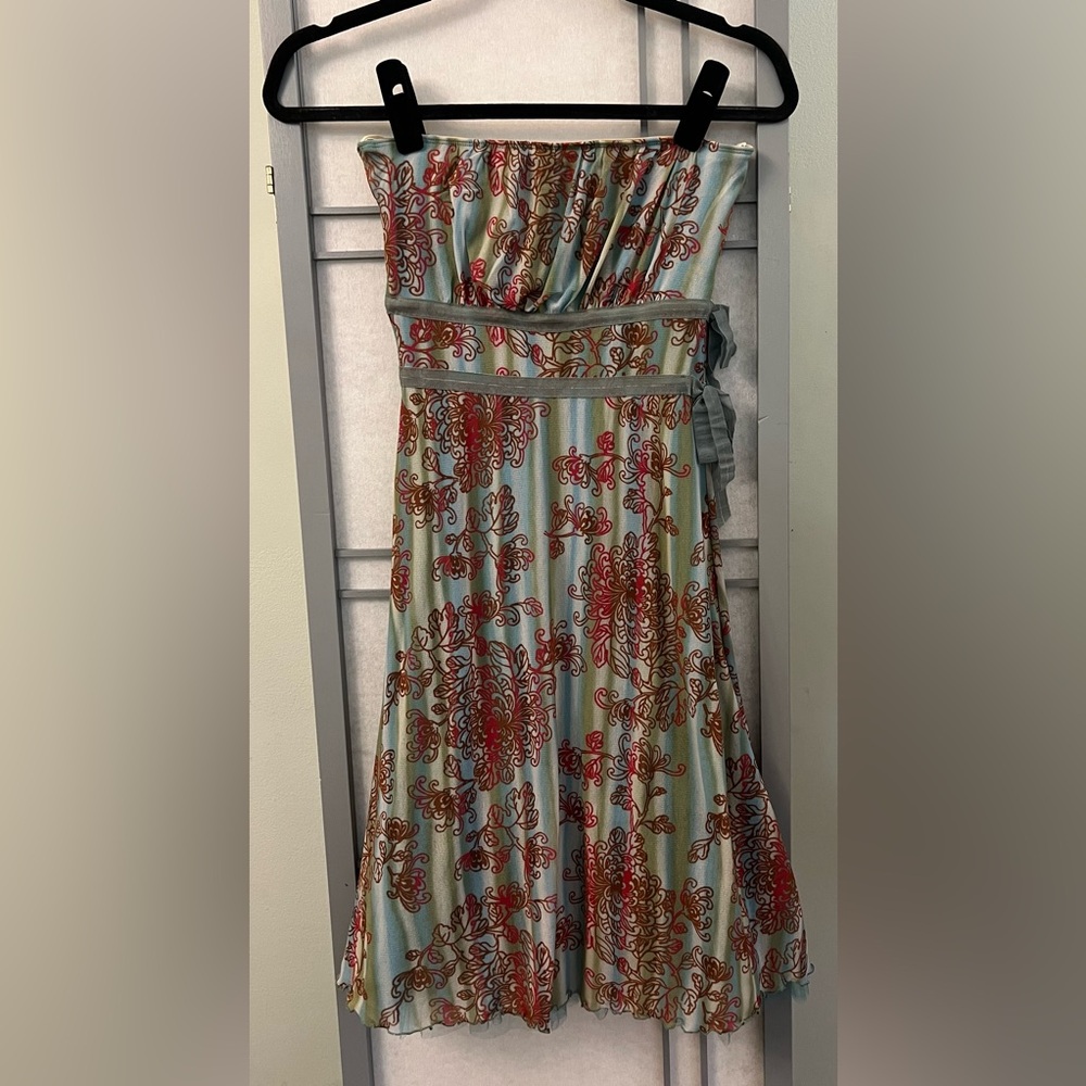 Y2K Weston Wear Dress Small Floral Strapless True Vintage Tulle Skirt 90s Fairy